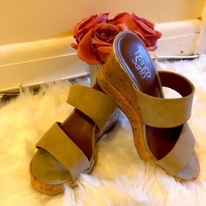 Tan wedge sandals